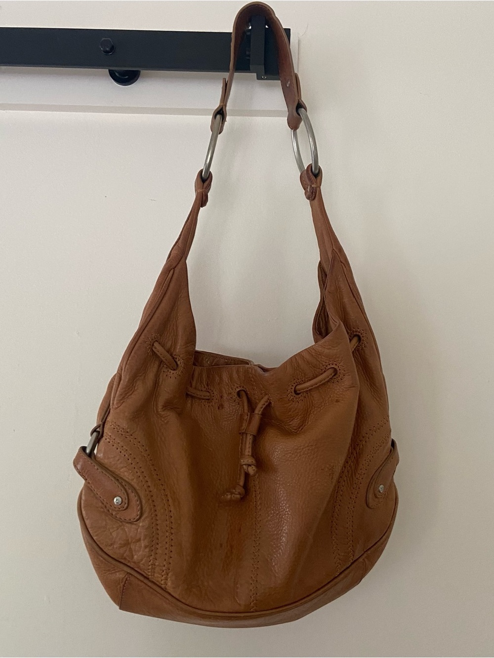 Vtg Sigrid Olsen Leather Hobo Shoulder Bag Brown Slouchy Purse Classic Boho